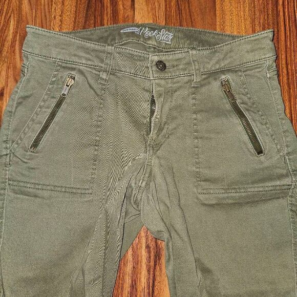 Old Navy The Rockstar Jean Green Skinny Jeans With Zipper Details Womans Size 6 - Picture 4 of 8